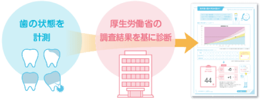 歯の状態を計測、厚生労働省の調査結果を基に診断