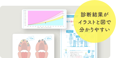 診断結果がイラストと図で分かりやすい