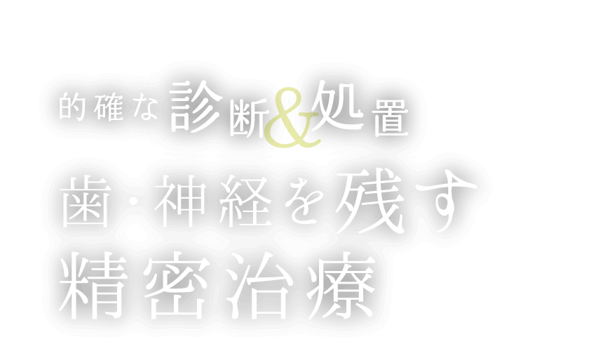 的確な診断＆処置 歯・神経を残す精密治療